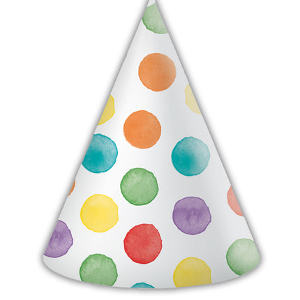 Multicolouredwater Dots Fsc Papierhüte 6St