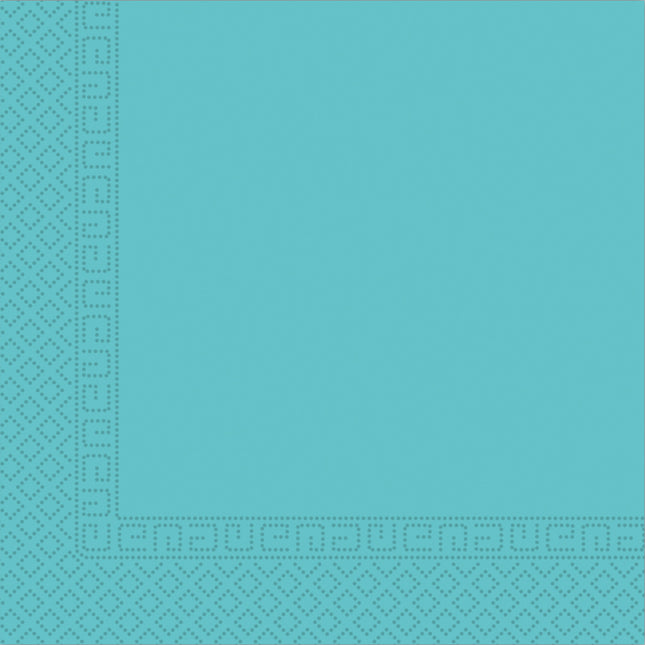 Solide Farbe Türkis Fsc Drei Lagen Unicolor Papier Servietten 33X33Cm 20St