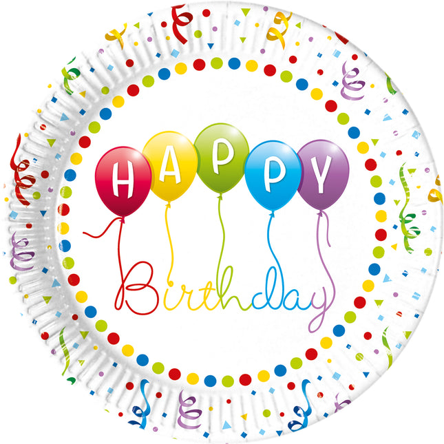 Happy Birthday Streamer Fsc Pappteller Next Generation Groß 23Cm 8St