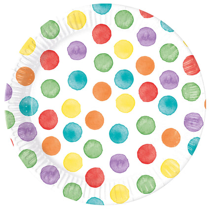 Paint Dots Teller Bunt 23cm 8Stück