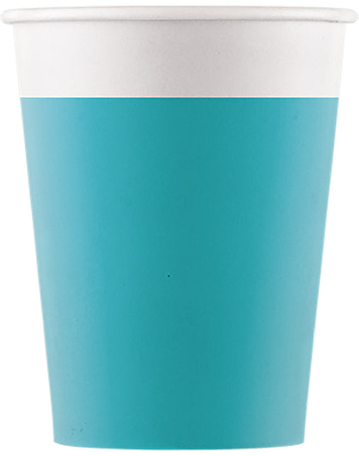 Türkisfarbene Fsc Pappbecher 200Ml (Wm) 8St
