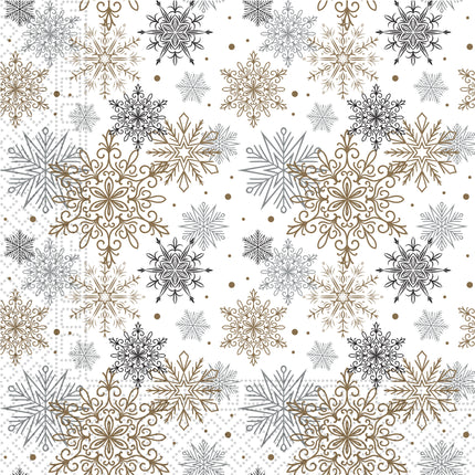 Weihnachtsservietten Schneeflocken 33cm 20Stück