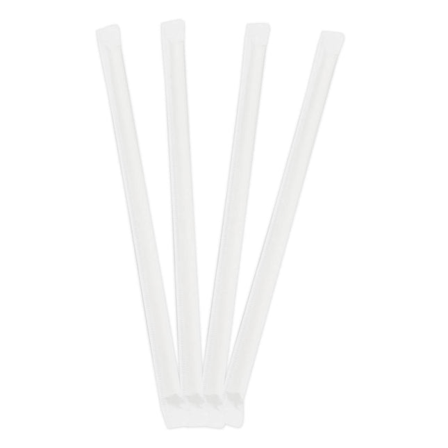 Papier-Trinkhalme Fsc Weiße Papier-Trinkhalme 19,7X0,6Cm Individuelles Papier verpackt 50St