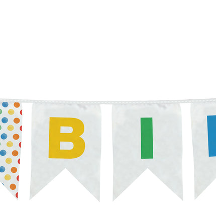 Mehrfarbige Water Dots Wiederverwendbares "Happy Birthday" Banner 1St