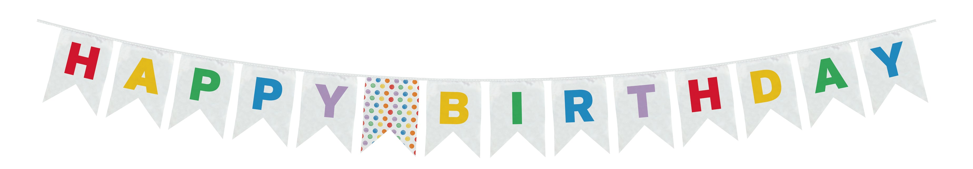 Mehrfarbige Water Dots Wiederverwendbares "Happy Birthday" Banner 1St