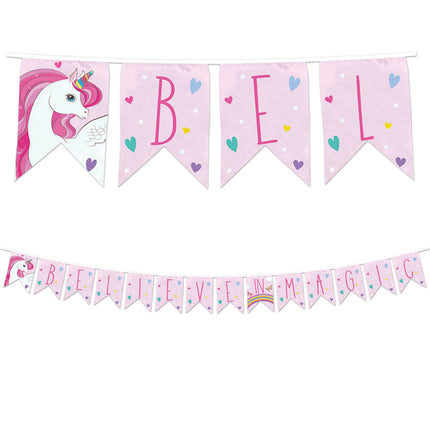 Einhorn Regenbogenfarben Wiederverwendbares Buchstabenbanner 1St