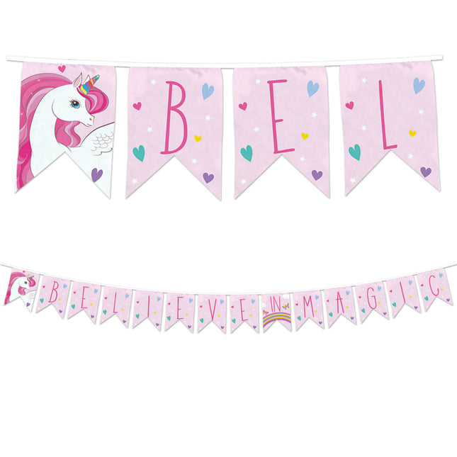 Einhorn Regenbogenfarben Wiederverwendbares Buchstabenbanner 1St