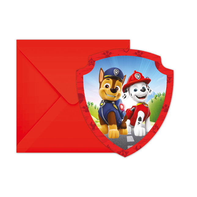 Paw Patrol Rescue Heroes Fsc Die Cut Einladungen & Umschläge 6St