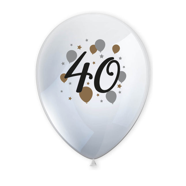 Milestone Happy Birthday Bedruckte Latex Ballons"40" 6St