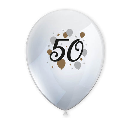 Milestone Happy Birthday Bedruckte Latex Ballons"50" 6St
