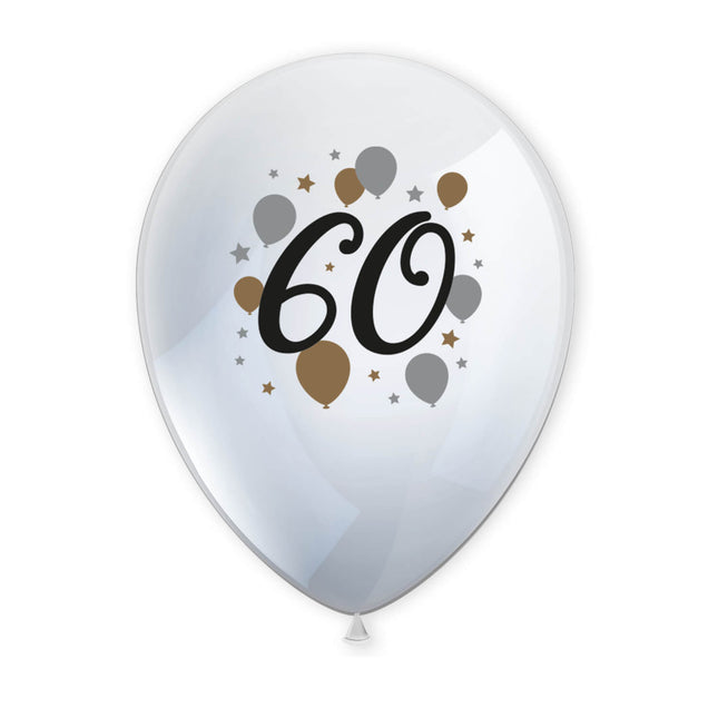 Milestone Happy Birthday Bedruckte Latex Ballons"60" 6St