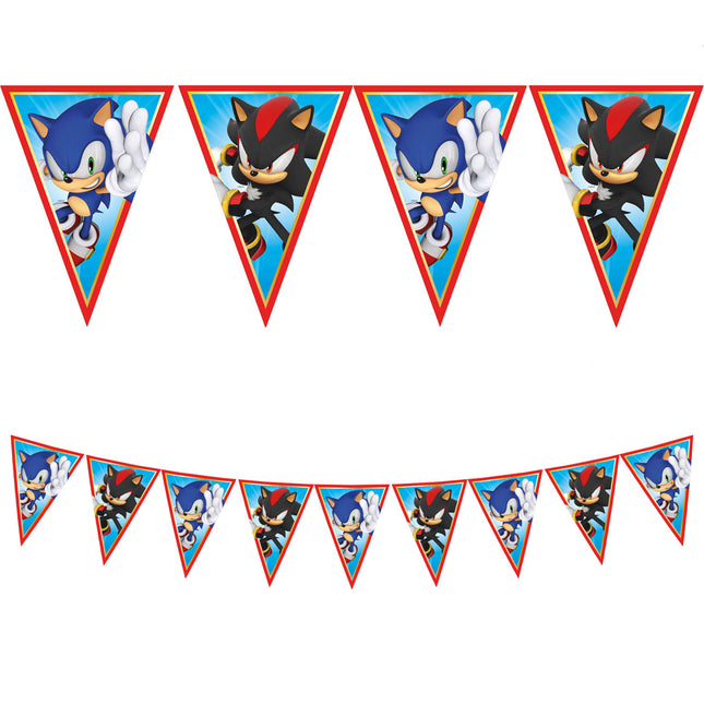 Sonic Speed Fsc Paper Triangle Flag Banner (9 Flaggen) 1St