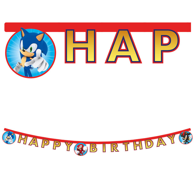 Sonic Speed Fsc "Happy Birthday" Die Cut Paper Banner 1St