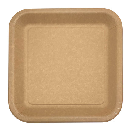 Kraftpapierprodukte Fsc Kraft Quadratische Pappteller 23X23Cm Industriell kompostierbar Zertifiziert 10St