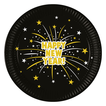 Midnight Happy New Years Flares Fsc Paper Plates Next Generation Large 23Cm 8St