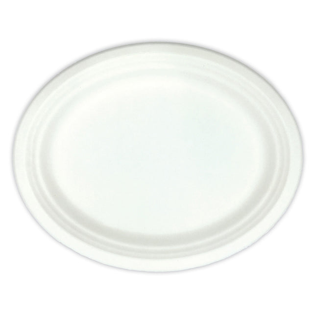 Weiße Zuckerrohr Produkte Weißes Zuckerrohr Ovale Platten 32X25.5Cm 6Sterne