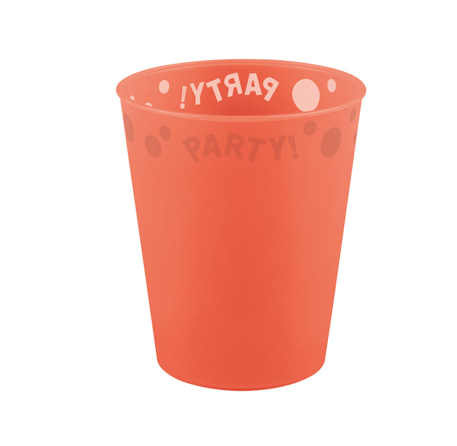 Party Wiederverwendbare fluoreszierende Produkte Party Wiederverwendbare halbtransparente Tasse 250Ml Fluo Orange 1Stand