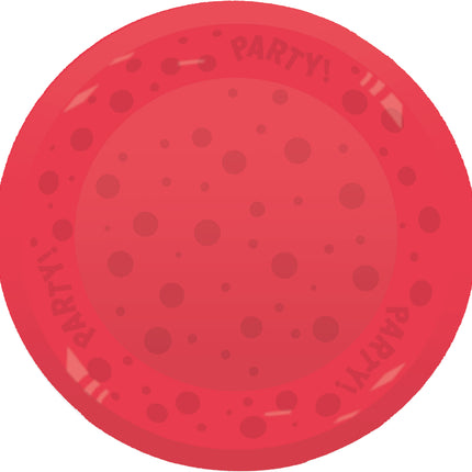 Party Teller Rot Halbtransparent 21cm