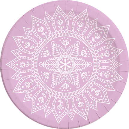 Everyday Designs Mandala Purple & White Fsc Paper Plates Next Generation Large 23Cm (Deep Mould) 8St