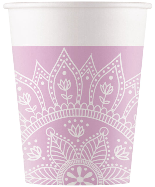 Rosa Becher „Mandala“ 200 ml