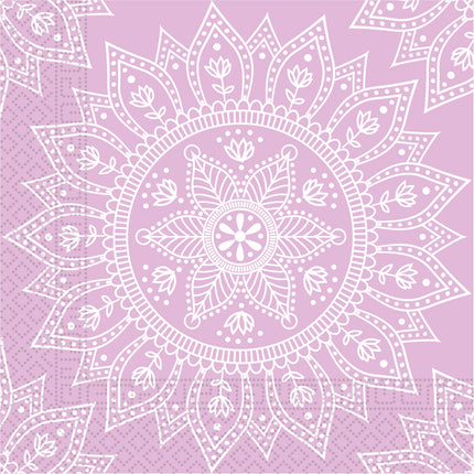 Rosa Servietten Mandala 33cm 20Stück
