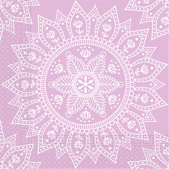 Everyday Designs Mandala Lila & Weiß Fsc Dreilagige Papierservietten 33X33Cm 20St.