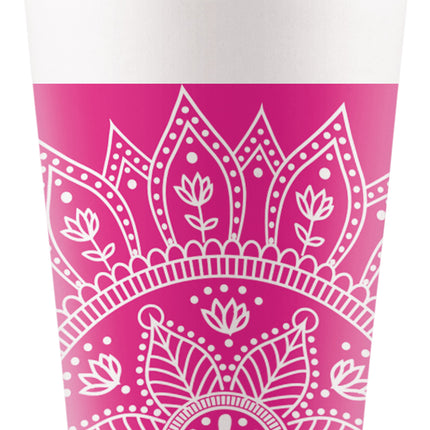 Fuchsia Becher Mandala 200ml 8Stück