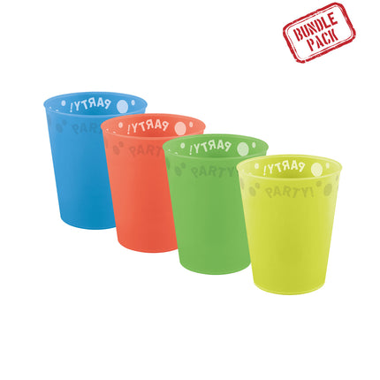 Regenbogen Party Set Wiederverwendbare halbtransparente Becher 250ml Gemischte Farben 4St