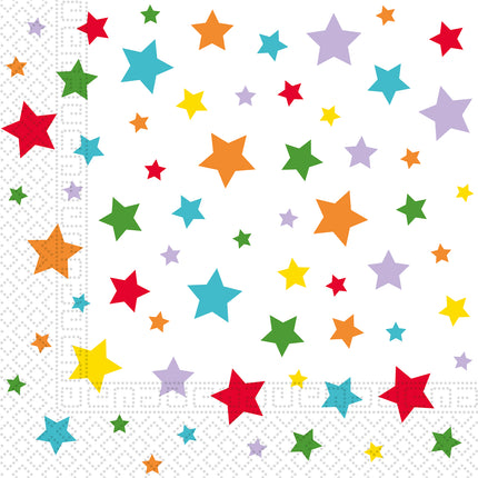 Multicolour Bright Stars Fsc Zwei Lagen Papierservietten 33X33Cm 20St