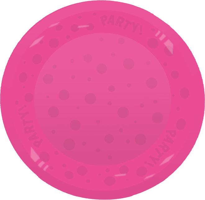Party Wiederverwendbare fluoreszierende Produkte Party Wiederverwendbarer halbtransparenter Teller 21Cm Fluo Fuchsia 1Stand