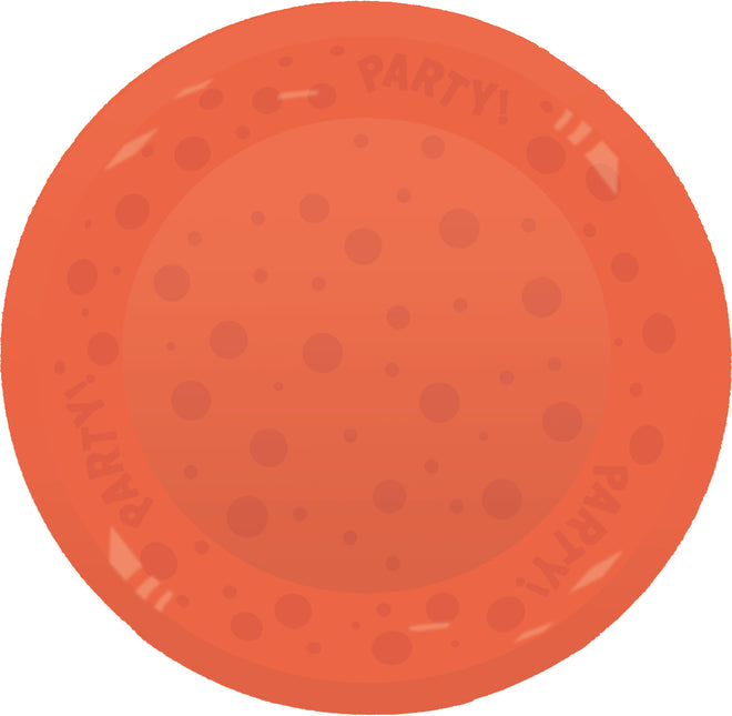 Party Wiederverwendbare fluoreszierende Produkte Party Wiederverwendbarer halbtransparenter Teller 21Cm Fluo Orange 1St.