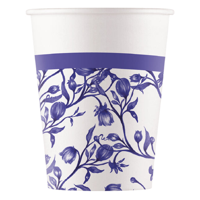 Everyday Designs Blaue Porzellan Fsc Pappbecher 200Ml (Wm) 8St