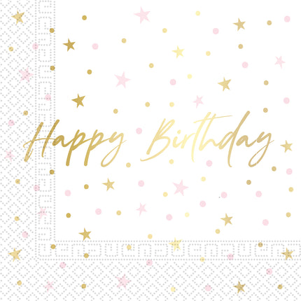 Happy Birthday Servietten Sterne 33cm 20 Stk