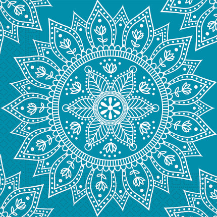 Everyday Designs Mandala Petrol & White Fsc Three Ply Paper Servietten 33X33Cm 20St.