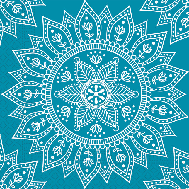 Everyday Designs Mandala Petrol & White Fsc Three Ply Paper Servietten 33X33Cm 20St.