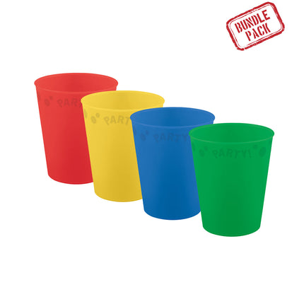 Party Mehrwegbecher in leuchtenden Farben Party Mehrwegbecher 250Ml Gemischte leuchtende Farben 4St
