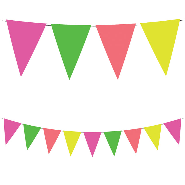 Fluoreszierende Papiergirlanden Fsc Paper Triangle Garland In Fluo Colors 1St