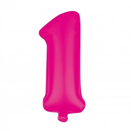 1 Cijfer Ballon Roze Leeg 85cm van VDV Benefit koop je bij Partywinkel