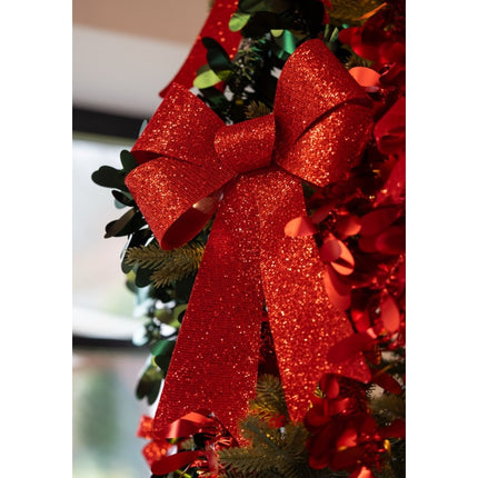 Rote Glitzerschleife 36,5CM X 50,8CM