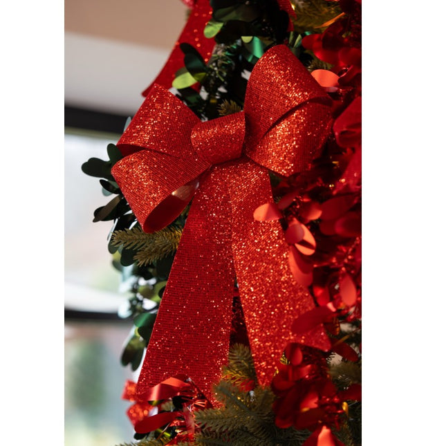 Rote Glitzerschleife 36,5CM X 50,8CM