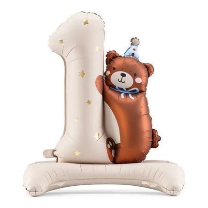 1 Jaar Cijfer Ballon Beer 81cm van Partydeco koop je bij Partywinkel