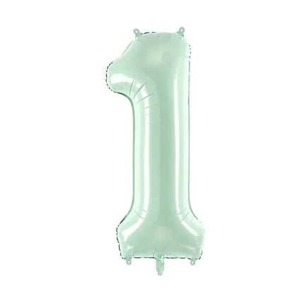1 Jaar Cijfer Ballon Mintgroen 72cm van Partydeco koop je bij Partywinkel