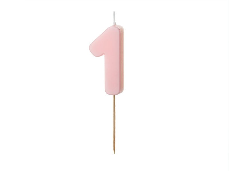 1 Jaar Kaars Lichtroze 5,5cm - Partywinkel - 5904555038738