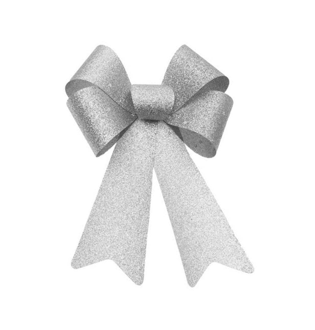 Silberne Glitzerschleife 22,9CM X 39,1CM