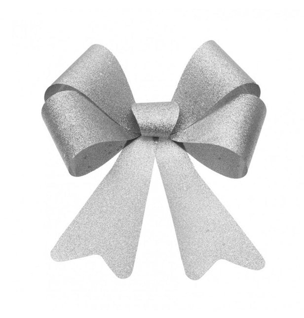 Silberne Glitzerschleife 36,5CM X 50,8CM