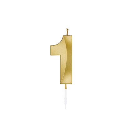 1-Jahres-Kerze, Gold-Metallic, 6 cm