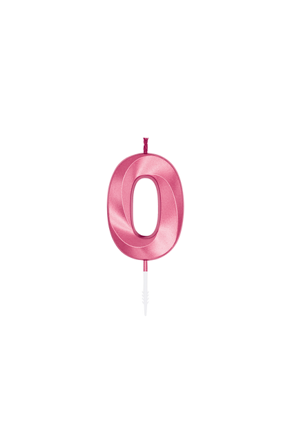 0-Jahres-Kerze, rosa metallic, 6 cm