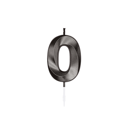 0-Jahres-Kerze, schwarz metallic, 6 cm