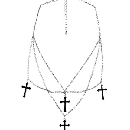 HALSKETTE MIT KREUZEN SCHWARZ