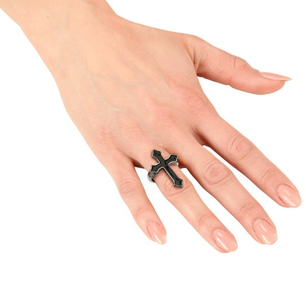 RING KREUZ SCHWARZ